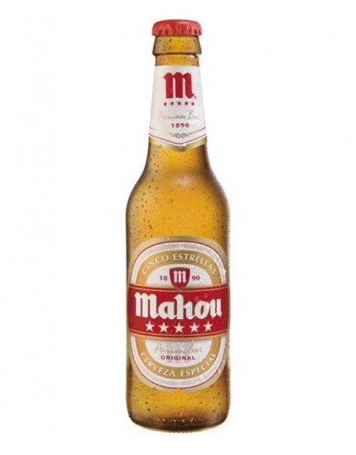 Botellín de cerveza roja mahou