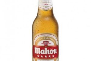 Botellín de cerveza roja mahou